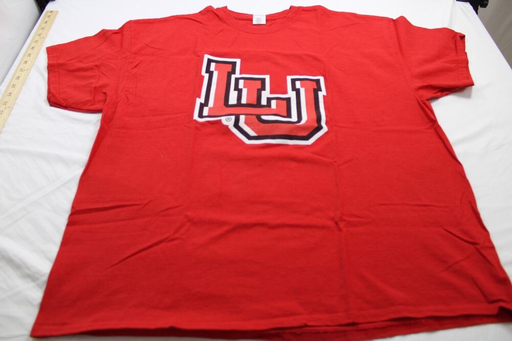Lamar University Men's 2XL LU Cardinals Logo Gildan Cotton T-Shirt Red NCAA